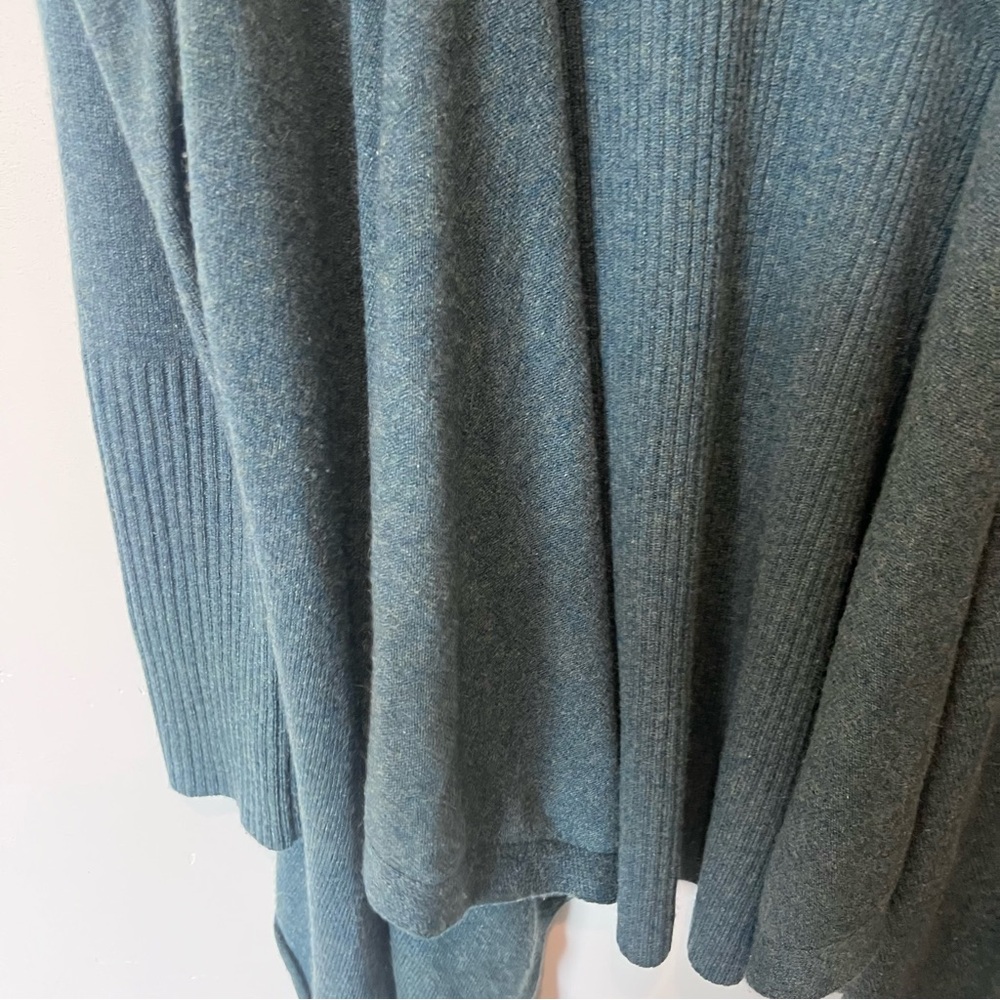 St Tropez Blue Teal Sweater Cardigan 2-Ply Cashmere Womens Large Soft Classy - Picture 5 of 12